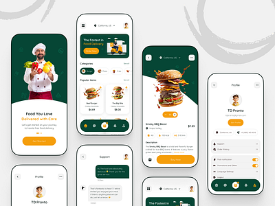 Food Delivery Mobile App android app design clean creative delivery app design design ecommerce food food delivery groceries illustration ios app mobile mobile app online shop popular restaurant transaction ui ux