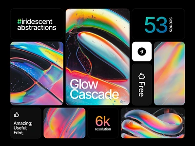 Glow Cascade. Free Abstractions abstractios download free illustration wallpapaer