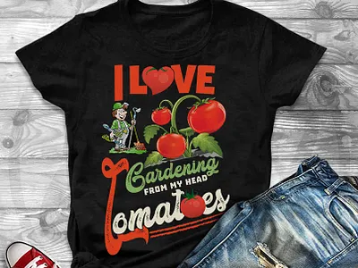 I love gardening from my head tomatoes t-shirt design gardening logo shirt silhouette t shirt t shirt design tee vector