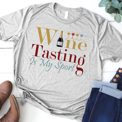 Wine Tasting is my Sport T-Shirt Design abstract alfaysal360 graphic design illustration t shirt t shirt design vector wine wine lover