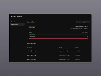 Engyne — Plans & Billing account settings billing billing settings plan settings plans settings