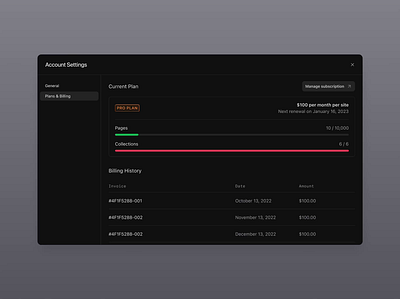 Engyne — Plans & Billing account settings billing billing settings plan settings plans settings