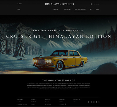 Car UI Page Design adventuredesign branding cardesign cars carui dark ui designs dribbbleshots graphic design graphicdesign himalayanedition inspirational landing page luxurycarui ui uiinspiration web design web page website