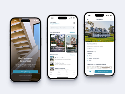 Koost - Boarding House Finder App boarding house chat mobile app mobile design rental ui ux web app web design