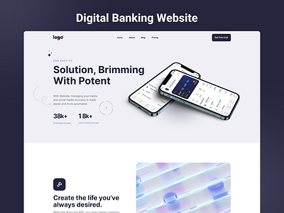 Banking & Fintech Solutions banking digital banking finance fintech fintech website landing page uiux user interface web design website