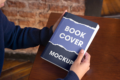 Book Cover Mockup blue book branding brick brown cover design graphic design logo mockup wall