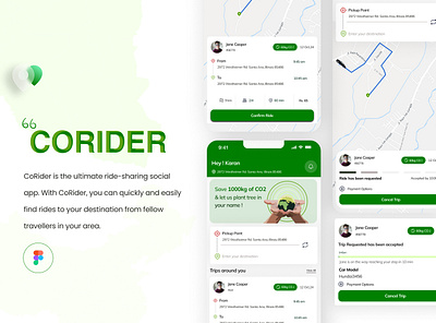 Corider app figma prototyping ui ux wireframing