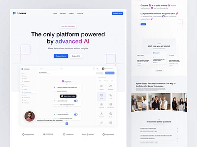 Flokana - AI Landing Page ai animation artificial intelligence assistant b2b clean landing page minimalist modern productivity saas simple startup tech technology ui ux web design website