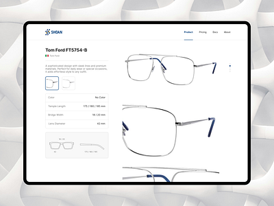 Stylish Eyewear Website - UI Design clean ui design ecommerce eyewear eyewear shop header minimal ui modern ui pdp product product design product page shop ui ui design ux web website