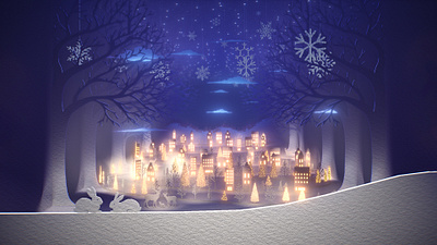 Popup Holiday Box (Wallpaper) 3d after effects animation bunny c4d cgi christmas cinema 4d deer design graphic design holiday illustration minimal motion graphics paper popup portland town wallpaper