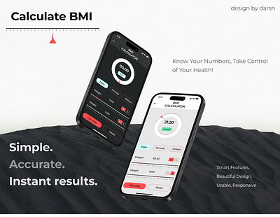 BMI Calculator App accurate app design app ui bmi calculate design design ui figma light dark mockup responsive ux