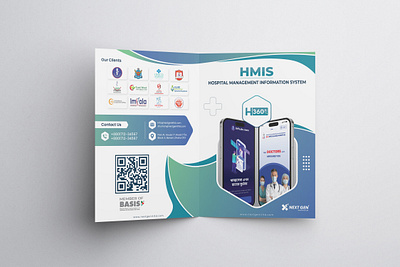 Hospital Management Information System Brochure adobe illustrator branding brochure brochure design corporate brochure design figma graphic design hmis brochure illustration photoshop social media marketing ui ui ux design vector