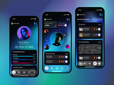 Social Discovery App — Proxima design interface mobile app social app ui uiux ux web web design