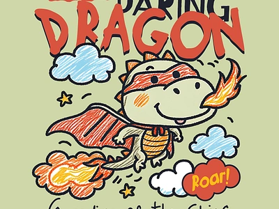 Daring Dragon cartoon daringdragon funny kittl kittldesign mythicalhero print on demand skyguardian t shirt t shirt design