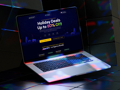 Sales Landing page dark header dark ui design graphic design header design hero section holiday holiday deal holiday ui illustration landing page landing page design offer saas saas design saas landing page saas ui ui ui design ux