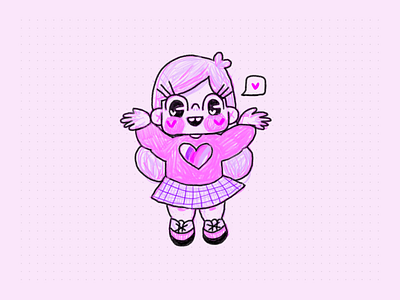 Cutie Patootie character design cute girl illustration ootd pink sketchbook