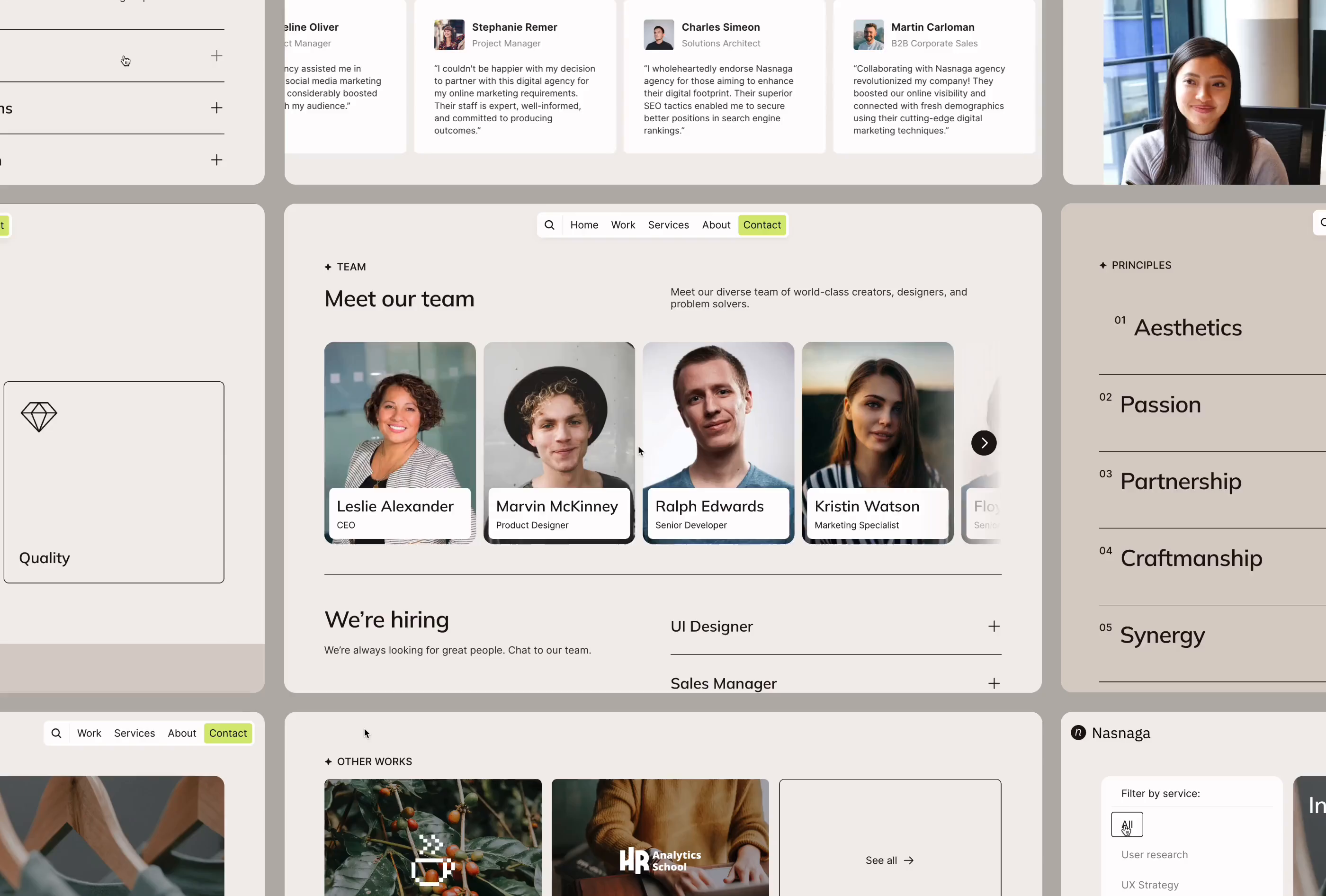 Example of Framer Multi Page Website