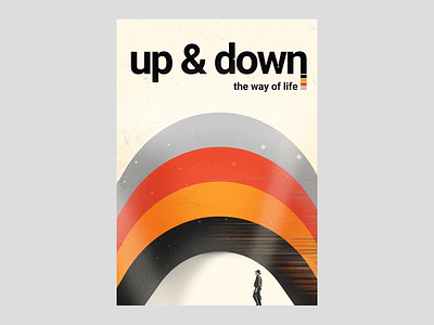 Abstract Poster on Life’s Ups and Downs abstract artistic balance bold conceptual creative design dynamic emotional gradient inspiration journay life minimalism modern perspective symbolic typography visual waves