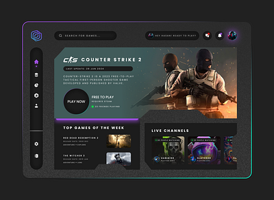 Gaming Dashboard Design app dashboard design figma game interface ui