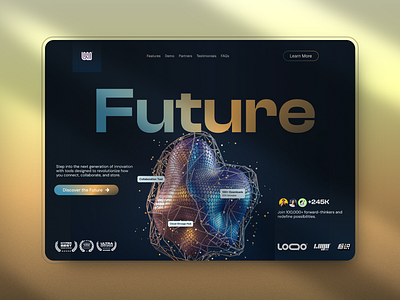 Future 🌌 - Landing Page for a cloud storage hub. branding graphic design ui web design