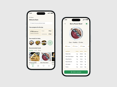 MealLog - Track calories, log meals, and view your daily intake designforhealth food app healthyeating nutritionapp tracking app typography ui ux visual hierarchy