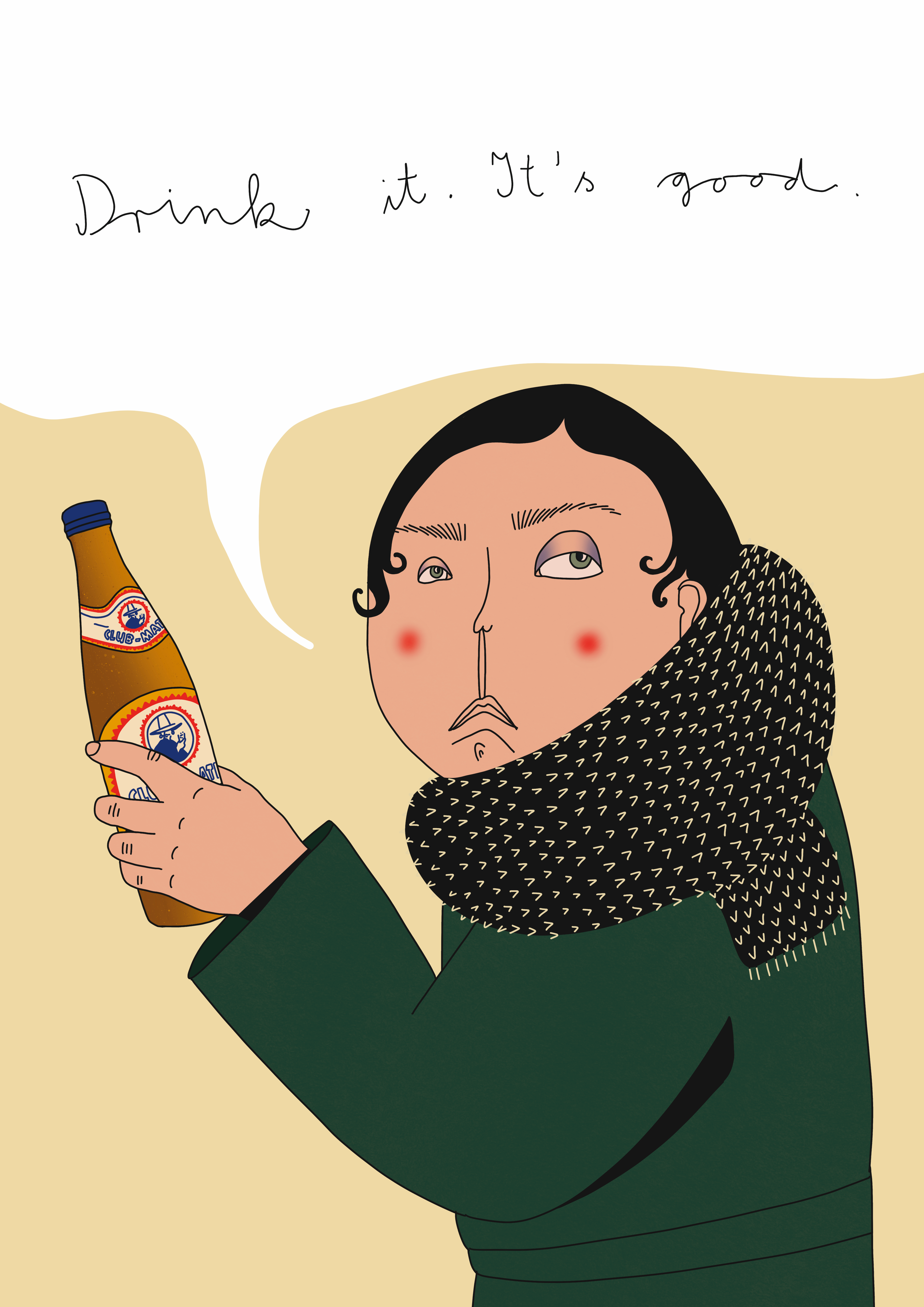 An Influencer art art print club mate design digital art digital illustration drawing drink funny illustration funny quote home decor illustration illustrator print procreate redbubble wall art