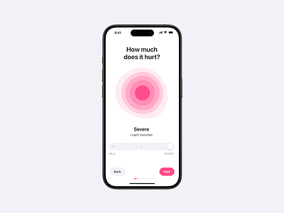 Migraine Tracker: Migraine Severity Logging animation app design health ios ios app migraine migraine app mood severity tracker ui