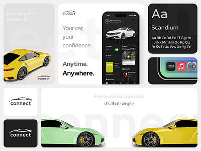 Connect - Remote Car Monitoring APP app branding graphic design logo ui ux