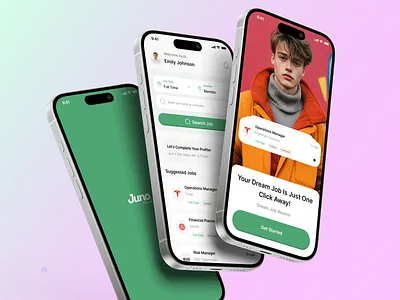 Job Finder App UI/UX Design – Job Search & Application 3d animation app branding design finder graphic design illustration job jobfinder logo mobile app motion graphics ui