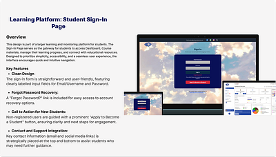 Student Sign-In Page figma student login ui web design