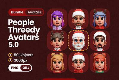 CHRISTMAS PEOPLE 3D AVATARS 3d avatar boy christmas illustration male man people person ux xmas people