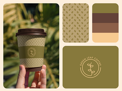 Green Leaf Coffee Branding brand identity branding cafe branding cafe identity cafe logo coffee brand coffee logo design graphic design logo