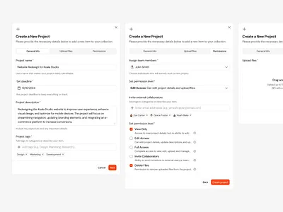 Dialogs · Koala UI b2b branding clean create dialog create modal creation dialog design dialog dialogs figma koala landing landing page modal product design product modal saas steps dialog ui ui design