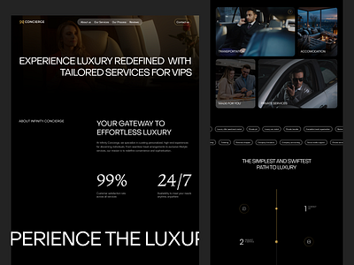 Website design for luxury concierge branding concierge landing page concierge website landing page design luxury website design ui website website design