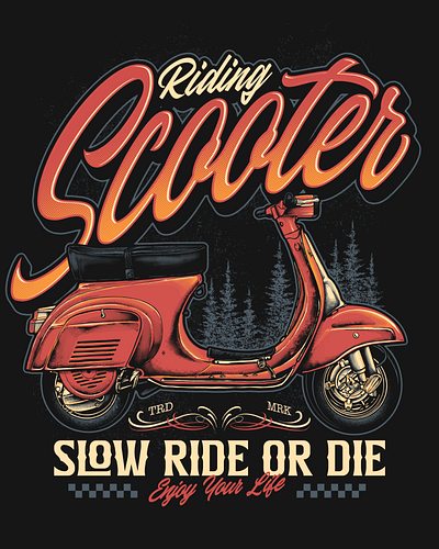 Riding scooters design digitalillustration tshirtdesign graphic design grapic design illustration illustration vintage lettering vector victorian