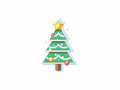 Marry Christmas celebration christmas design icon illustration lineart new year tree vector