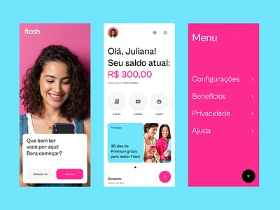 Flash app case study app design pink