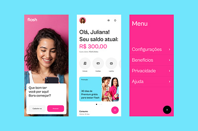 Flash app case study app design pink