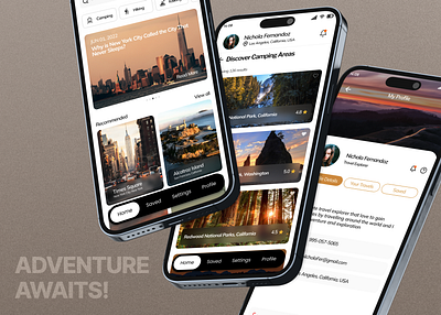 Travel Guide App Concept design destinations guide locations mobile app mobile ui travel ui uiux ux