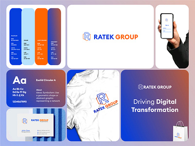 Ratek Group - Technology and software development agency. branding graphic design logo ui