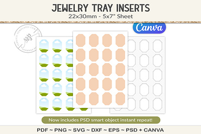 Jewelry tray collage sheet template, PSD, EPS, SVG, Canva 3d animation graphic design logo motion graphics ui