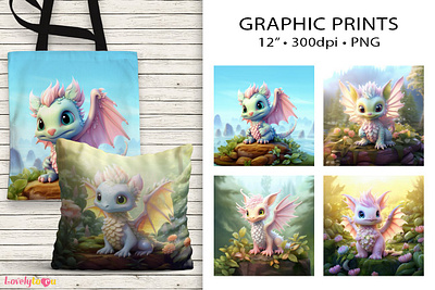 Cute dragon background papers for sublimation projects 3d animation logo motion graphics ui