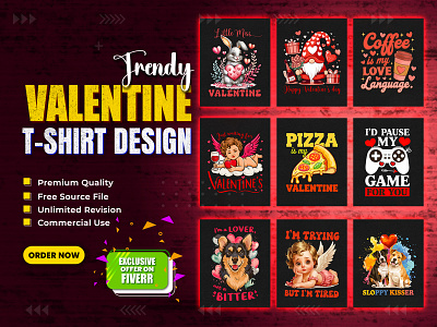 Trendy Valentine T-Shirt Design