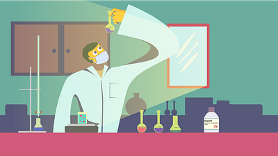 Chemists Conduct Research cartoon chemical chemist design illustration ilustrasi research vector