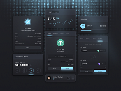 Dark Mode Modals app app design components crypto crypto modals dark mode dark theme dashboard design figma finance finance modals modal modals swap ui ui design uiux ux wallet