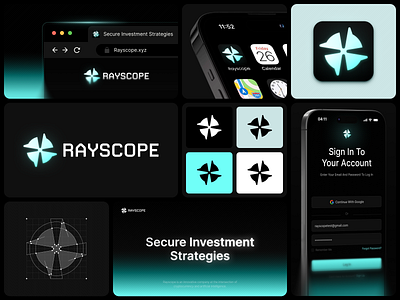 Rayscope Logo Design app bento bento grid brand brand design brand identity branding design figma grid icon identity logo logo construction logo grid logomark logotype mark vector visual identity
