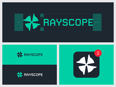 Rayscope Logo Design app bento bento grid brand brand design brand identity branding design figma grid icon identity logo logo construction logo grid logomark logotype mark vector visual identity