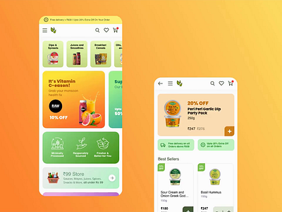 Organic FMCG and Recipes Mobile App android animation app application dailyui design gradient ios minimal mobile app mobile app design mobile screens ui ux