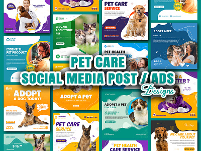 Pet Care Social Media Post / Ads Design. graphic design instagram post pet care banner pet care poster pet care social media post social media post socialmedia