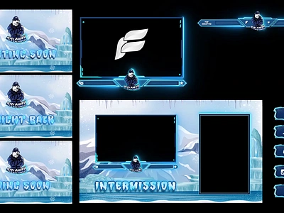 Antarctic Theme Stream Pack - Twitch graphic design motion graphics stream pack stream screens twitch pack